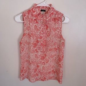 J.Crew Factory Sleeveless Ruffleneck top